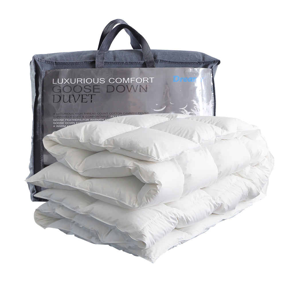 KING SINGLE 200GSM Duck Down Feather Quilt Duvet Doona Summer Bed - White