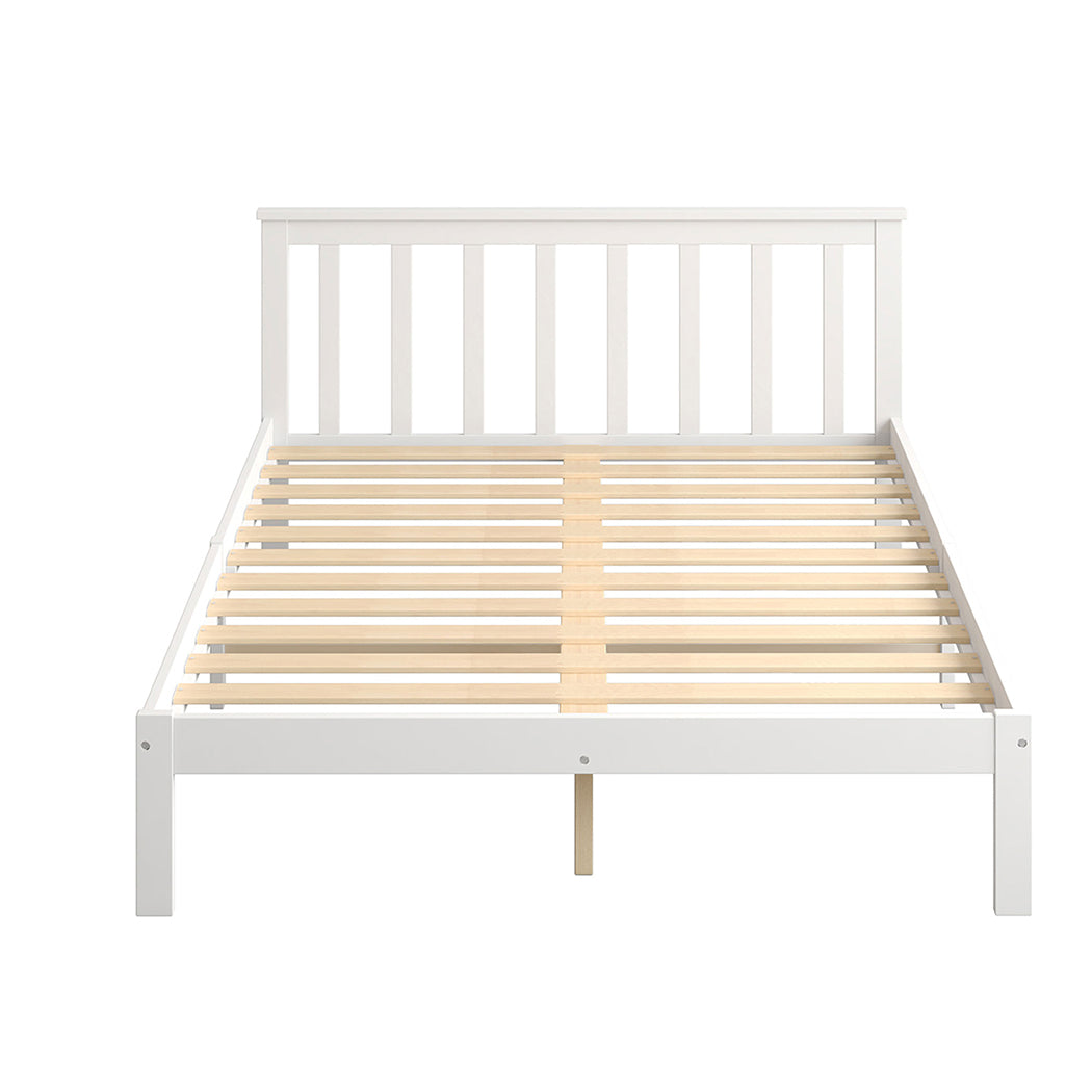 Arianne Wooden Bed Frame Base Full Size Timber White - Queen