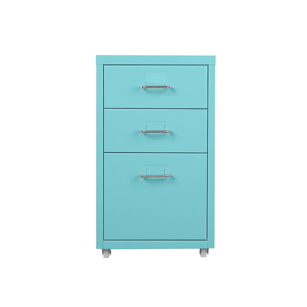 Levede 3 Drawer Office Drawers Cabinet Turquoise