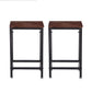 Set of 2 Belgrade Bar Stools Stool Kitchen Wooden Chair Dining Metal Industrial Barstools - Oak