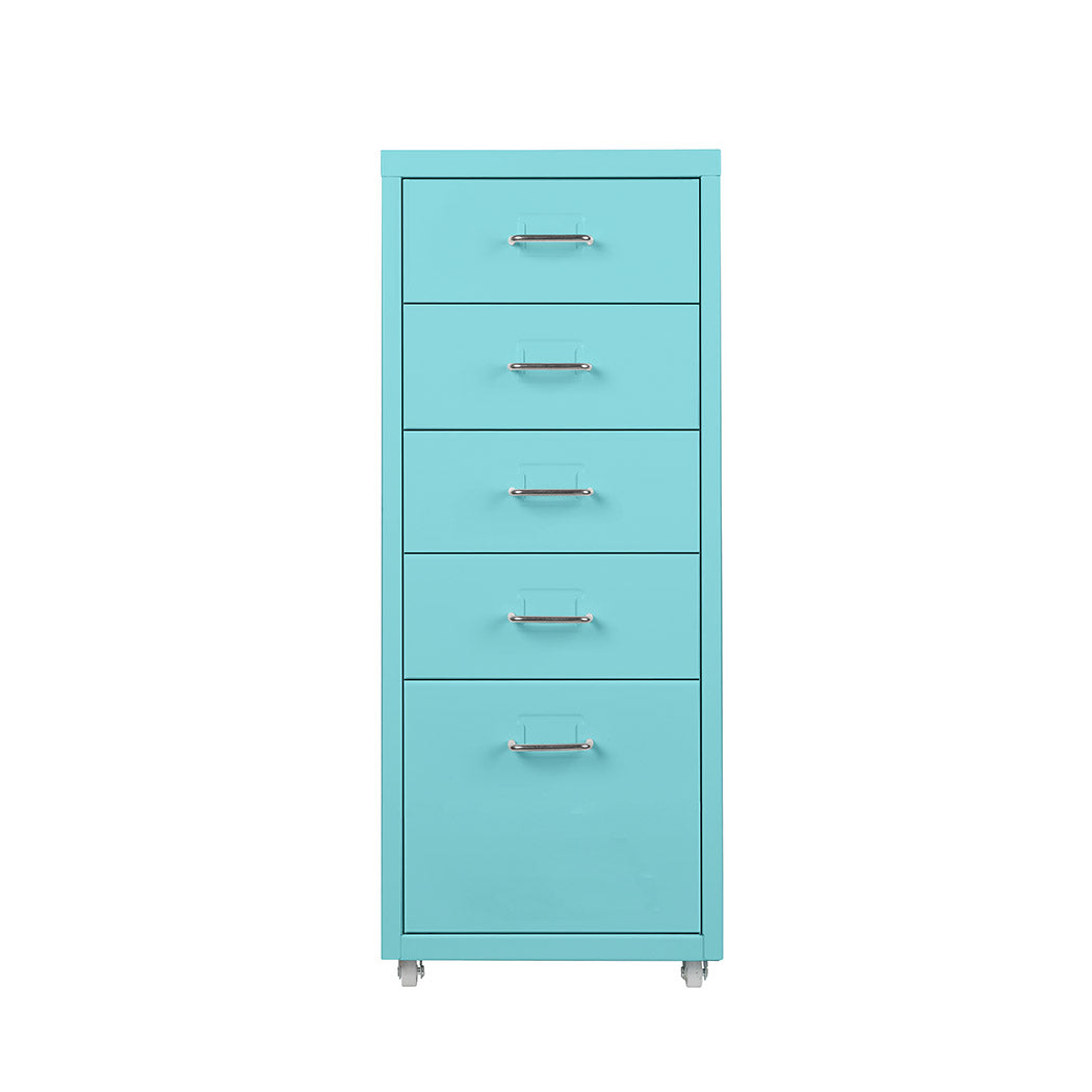 Levede 5 Drawer Office Cabinet Drawers Turquoise