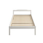 Ashley Wooden Bed Frame Base Solid Timber Pine Wood White no Drawers - Single