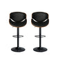 113.5cm Copenhagen Bar Stools Kitchen Gas Lift Wooden Beech Stool Chair Swivel Barstools - Black