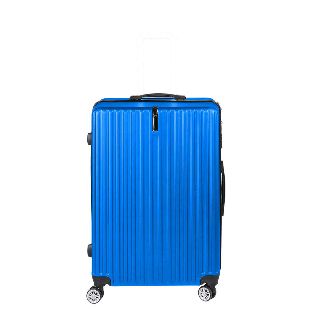 20" Luggage Suitcase Code Lock Hard Shell Travel Carry Bag Trolley - Blue
