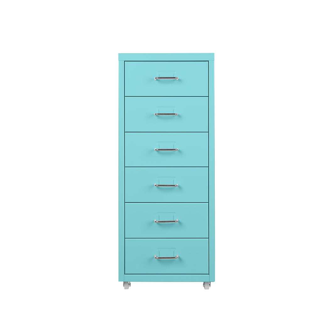 Levede 6 Drawer Office Cabinet Drawers Turquoise