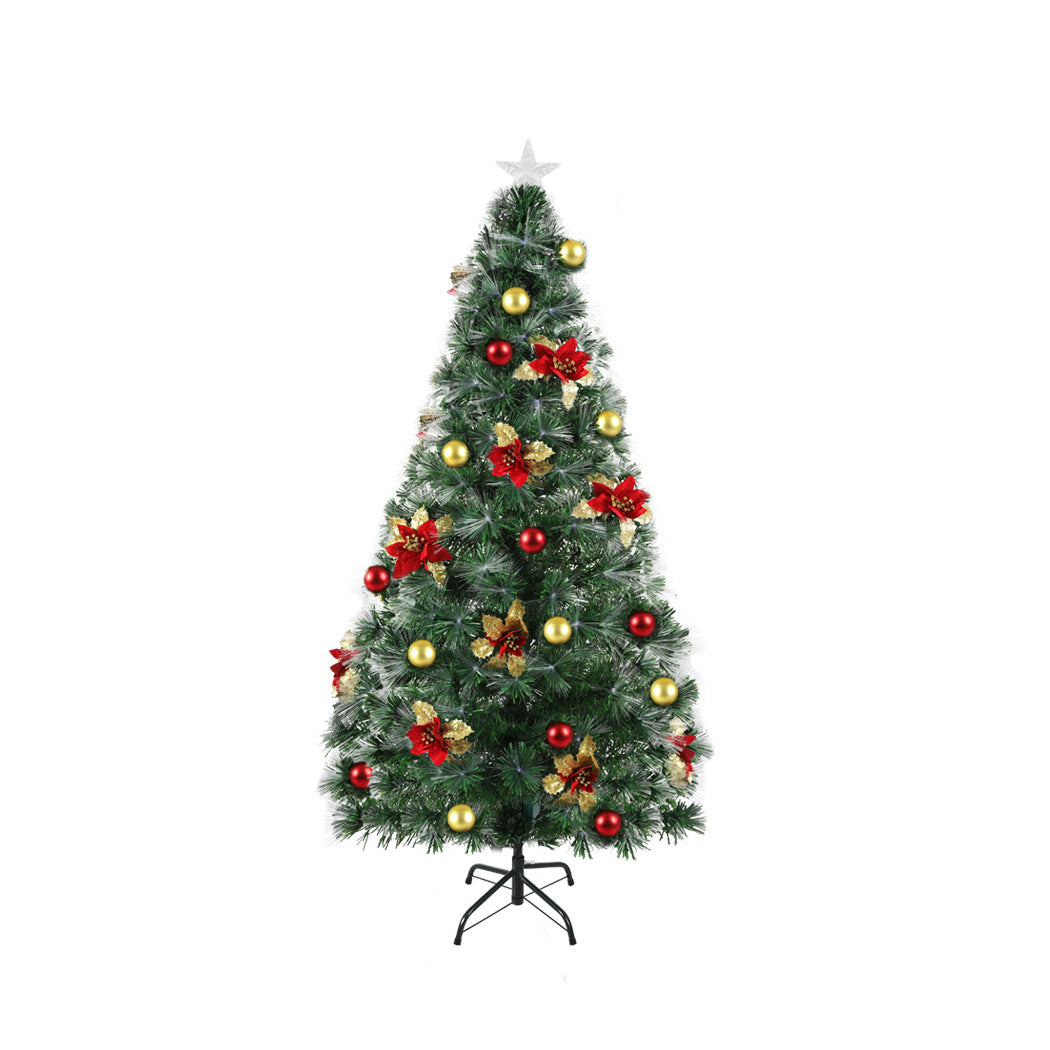 6ft 1.8m 230 Tips Christmas Tree Xmas Decorations Fibre Optic Multicolour Lights