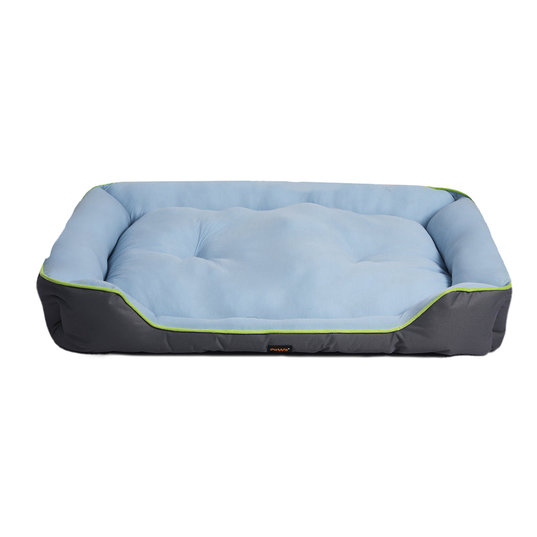 XLarge Dog Beds Pet Cooling Sofa Mat Bolster - Grey