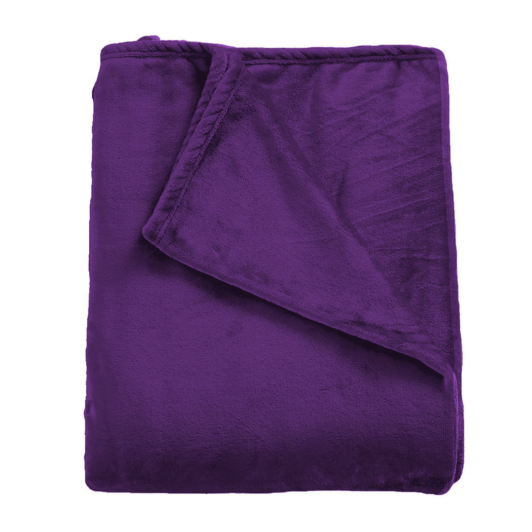 Waylon Throw Ultra-Soft Blanket 320gsm 220x160cm Warm - Aubergine