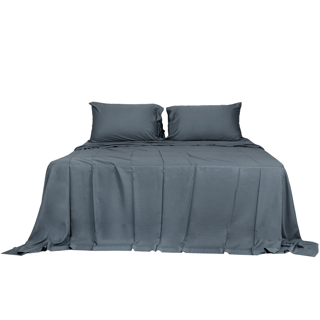 Queen Dreamz 4pcs Size 100% Bamboo Bed Sheet Set Charcoal