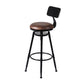 Set of 4 Chambery Industrial Bar Stools Kitchen Stool PU Leather Barstools Chairs - Black & Brown