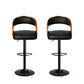 110.5cm Lille Bar Stools Kitchen Gas Lift Wooden Beech Stool Chair Swivel Barstools - Black