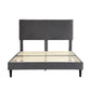 Velsen Bed Frame Base Platform Wooden Velvet with Headboard Grey - Queen