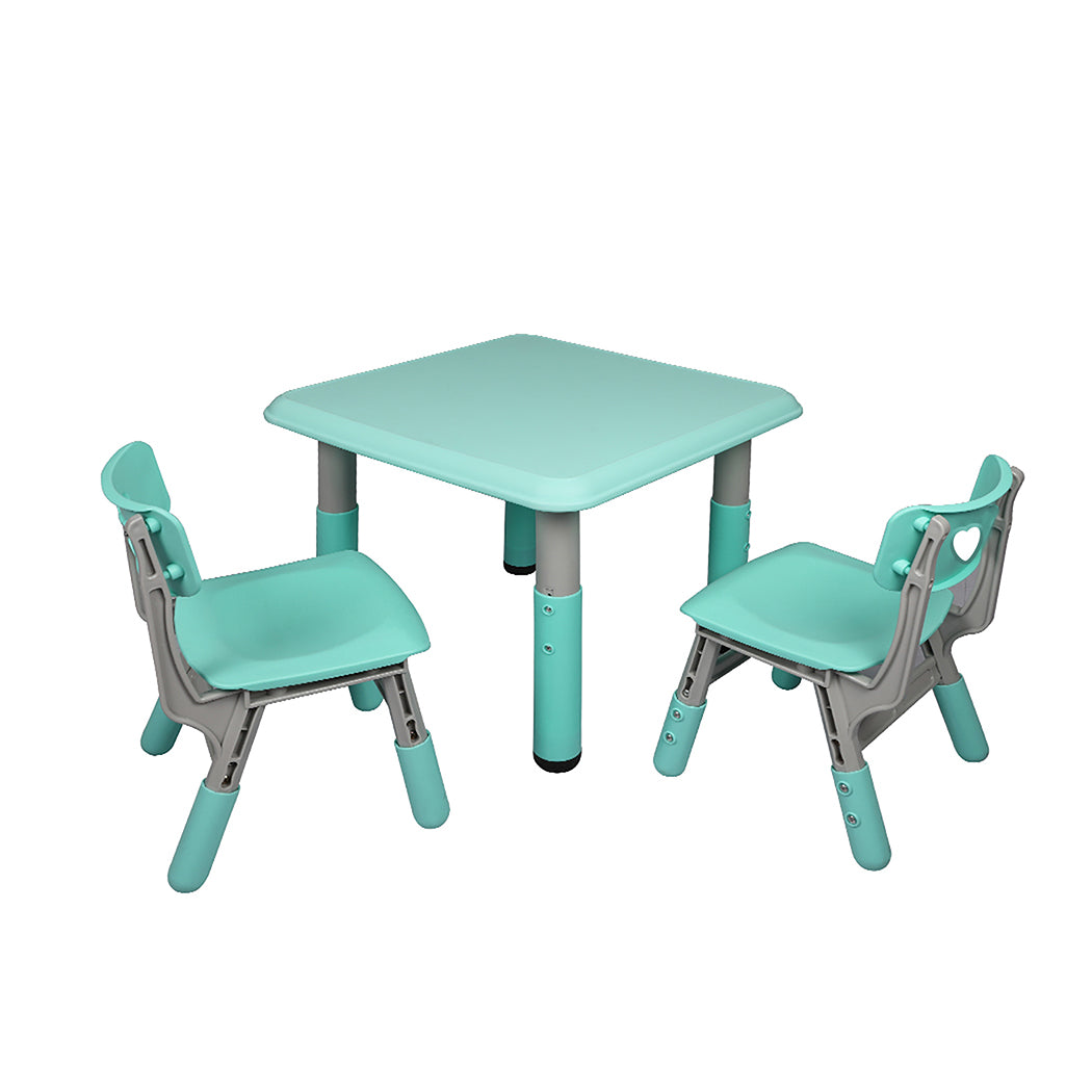 Patsey 3-Piece Kids Table & Chairs Set Children Furniture Toys Play Study Desk - Green