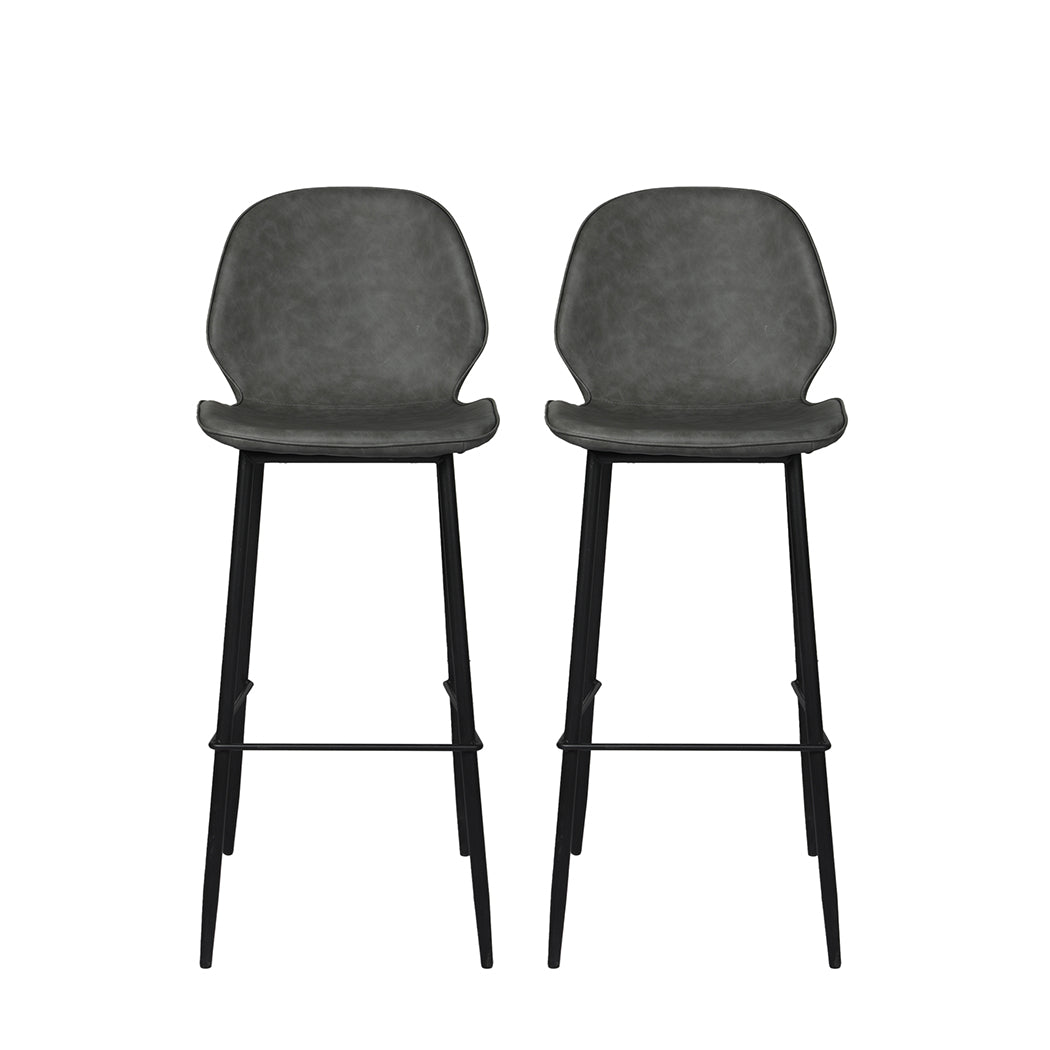 Set of 2 Zurich Bar Stool Barstools Counter - Grey