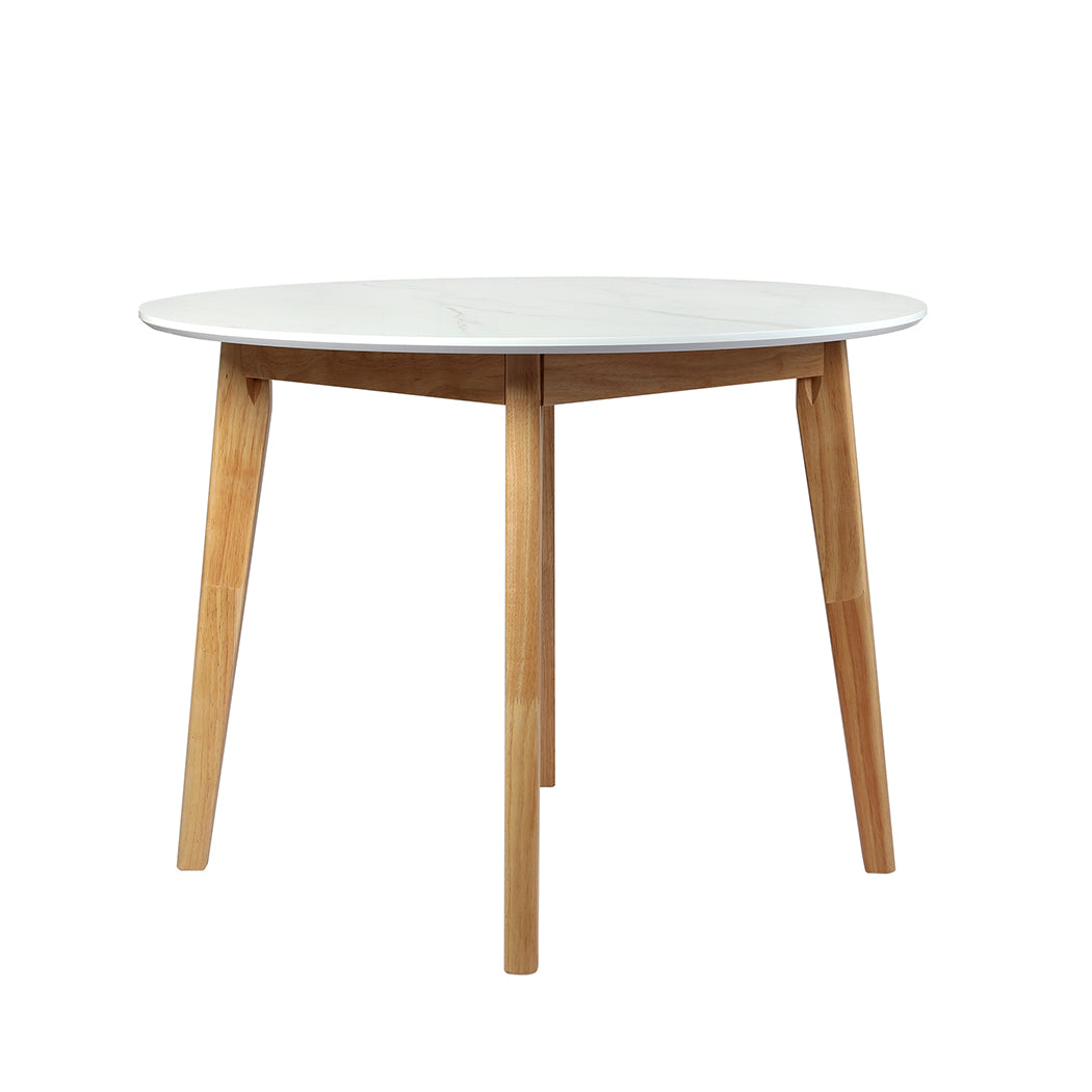 Dining Table Round Rubberwood Base 100cm - White