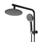 Shower Head High Pressure Set Rain Round - Black