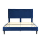 Velsen Bed Frame Base Platform Wooden Velvet with Headboard Blue - Double