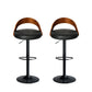 82.5cm Essen Bar Stools Kitchen Gas Lift Wooden Beech Stool Chair Swivel Barstools - Black