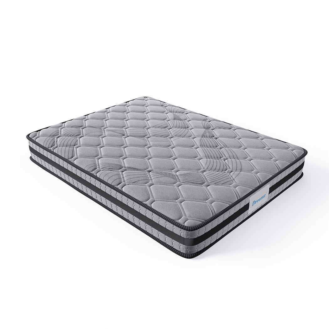 Charlotte 22cm Spring Foam Mattress Medium Firm Dark Grey - King Single