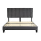 Cheyenne Bed Frame Base Platform Wooden Velvet with Headboard Grey - Queen