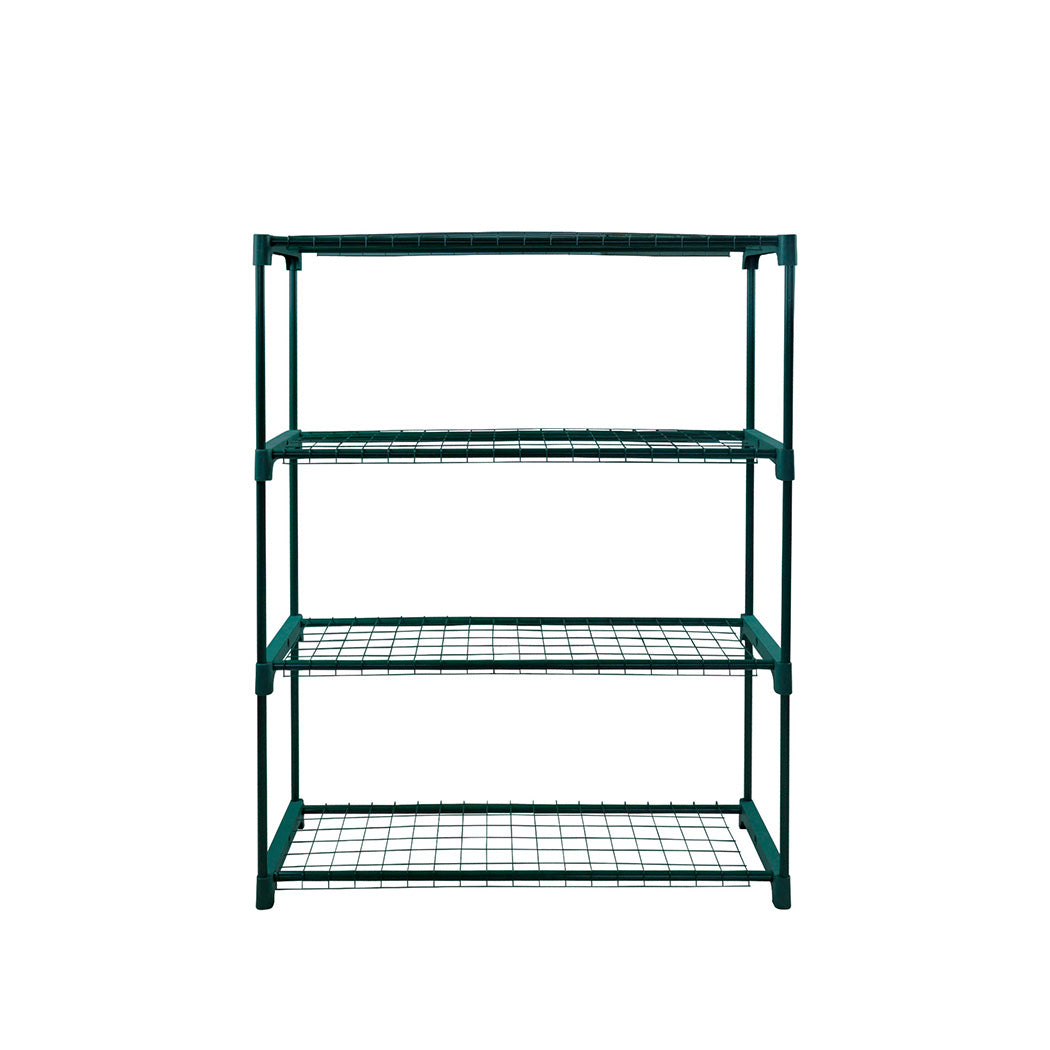 Set of 2 4 Tier Plant Shelve Garden Greenhouse Steel Storage Shelving Frame Stand Rack