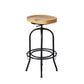 90cm Lorient Industrial Bar Stools Kitchen Stool Wooden Barstools Swivel Vintage Chair - Black & Wood