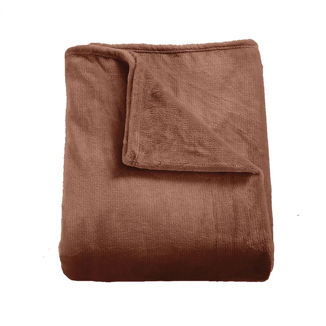 Waylon Throw Ultra-Soft Blanket 320gsm 220x240cm Warm - Mink