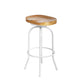 90cm Avignon Industrial Bar Stools Kitchen Stool Wooden Barstools Swivel Chair - White