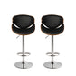 113.5cm Copenhagen Kitchen Bar Stools Gas Lift Wooden Beech Stool Metal Barstools - Black & Silver