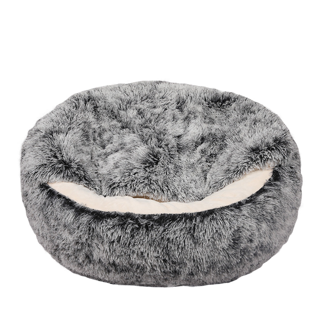 MEDIUM Dog Beds Pet Calming Warm Soft Plush - Charcoal