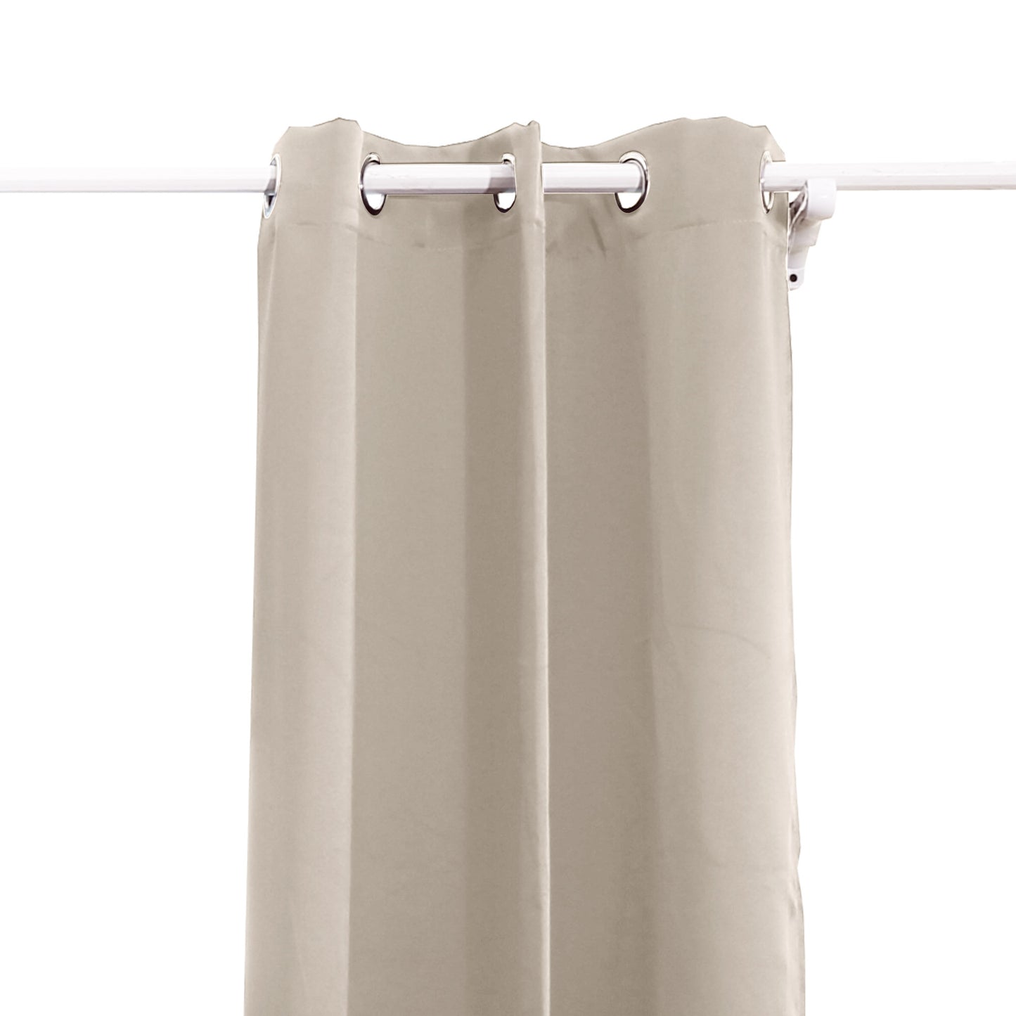 Set of 2 132x160cm Blockout Curtains Panels 3 Layers - Beige