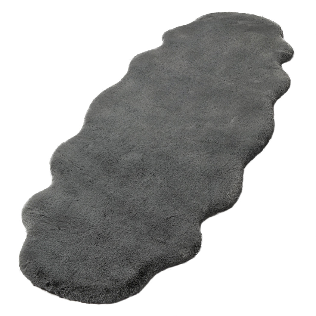 Lennon 80x200cm Floor Rug Area Rugs Cloud Fluffy - Grey