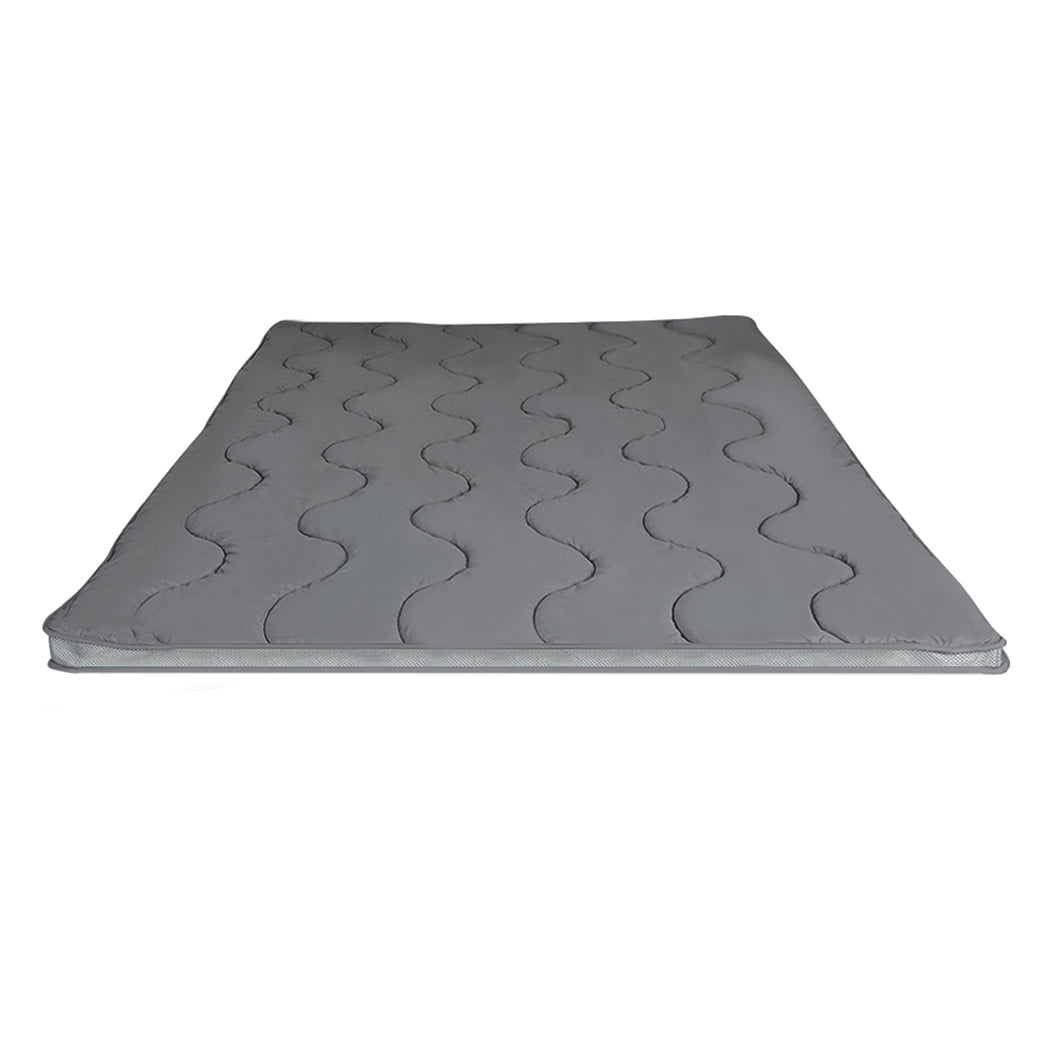 KING SINGLE Pillowtop Mattress Topper Protector - Charcoal