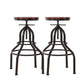 Set of 4 Versailles Industrial Bar Stools Kitchen Stool Wooden Barstools Swivel Chair - Black & Brown