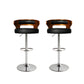 85cm Leipzig Kitchen Bar Stools Gas Lift Wooden Beech Stool Metal Barstools - Black & Silver