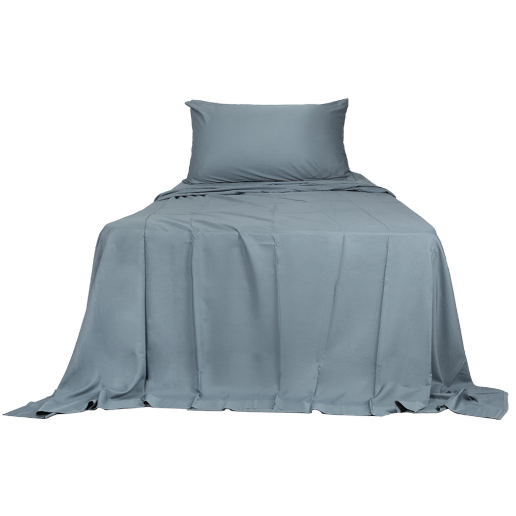 Single Dreamz 3pcs Single Size 100% Bamboo Bed Sheet Set Grey