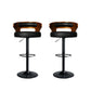 85cm Leipzig Bar Stools Kitchen Gas Lift Wooden Beech Stool Chair Swivel Barstools - Black