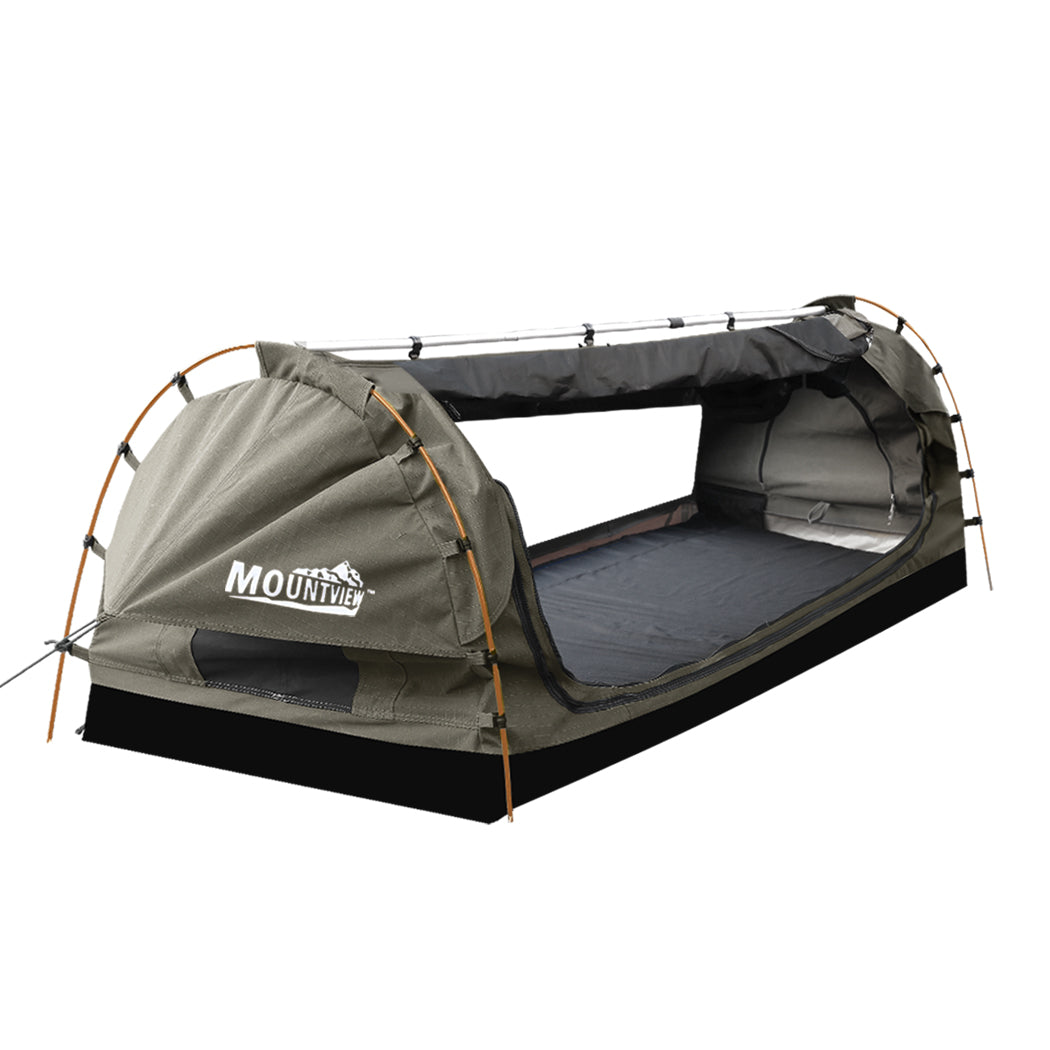 Mountview Double Swag Camping Swags Canvas Dome Tent Free Standing Grey