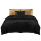 SINGLE 2-Piece Quilt Cover Set Bedspread & Pillowcase - Black