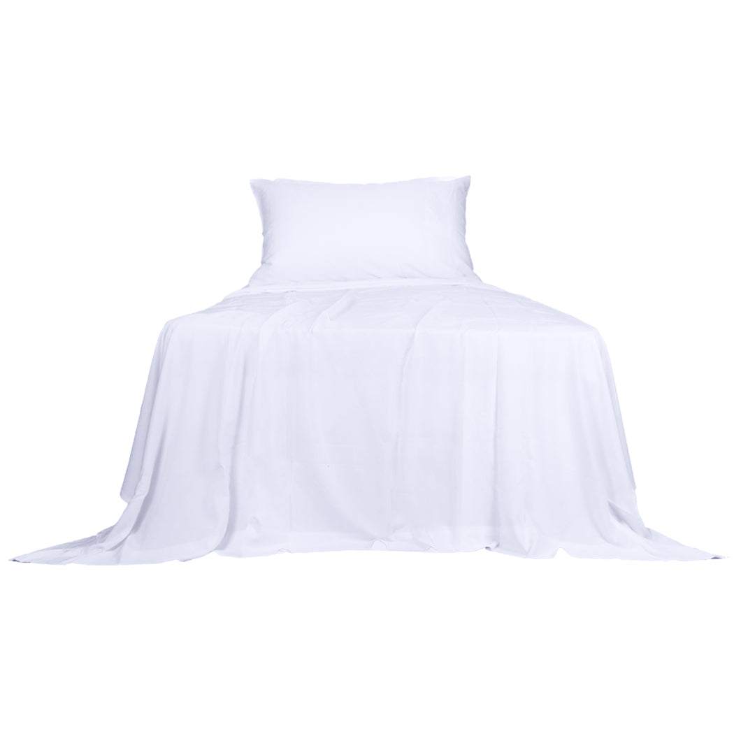 Single Dreamz 3pcs Single Size 100% Bamboo Bed Sheet Set White