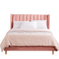 Bella Bed Frame Velvet Base Bedhead Headboard Wooden Platform - Pink Queen