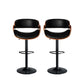 81.5cm Toulouse Bar Stools Kitchen Gas Lift Wooden Beech Stool Chair Swivel Barstools - Black