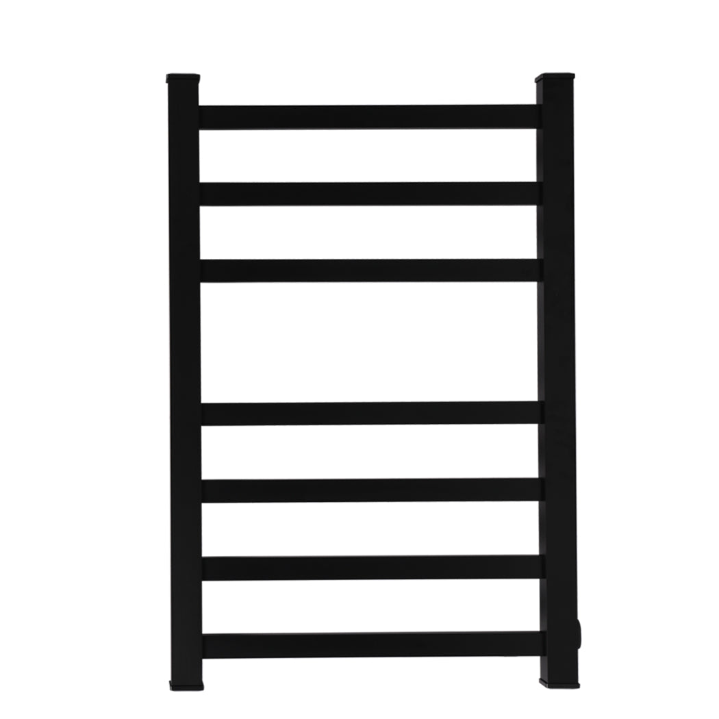 Heated Towel Rail Warmer Rack Wall Mounted - Black