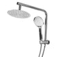 High Pressure Shower Head Set Rain Round - Silver