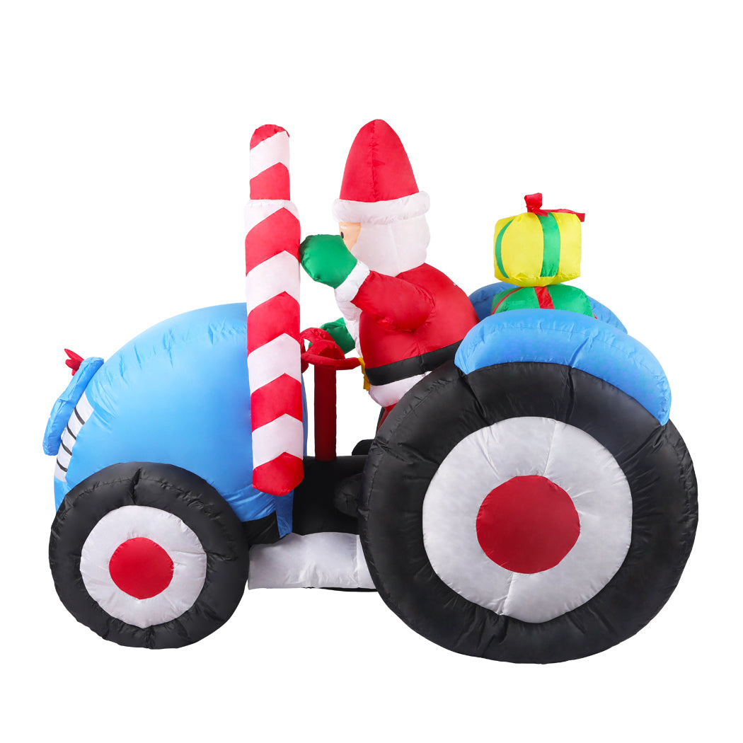 Santa Tractor Christmas Inflatable Xmas Decorations - 1.4M