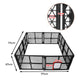 Pet Playpen Foldable Protable Dog Play Pens Plastic Garden Outdoor 8-Panels - Black Large