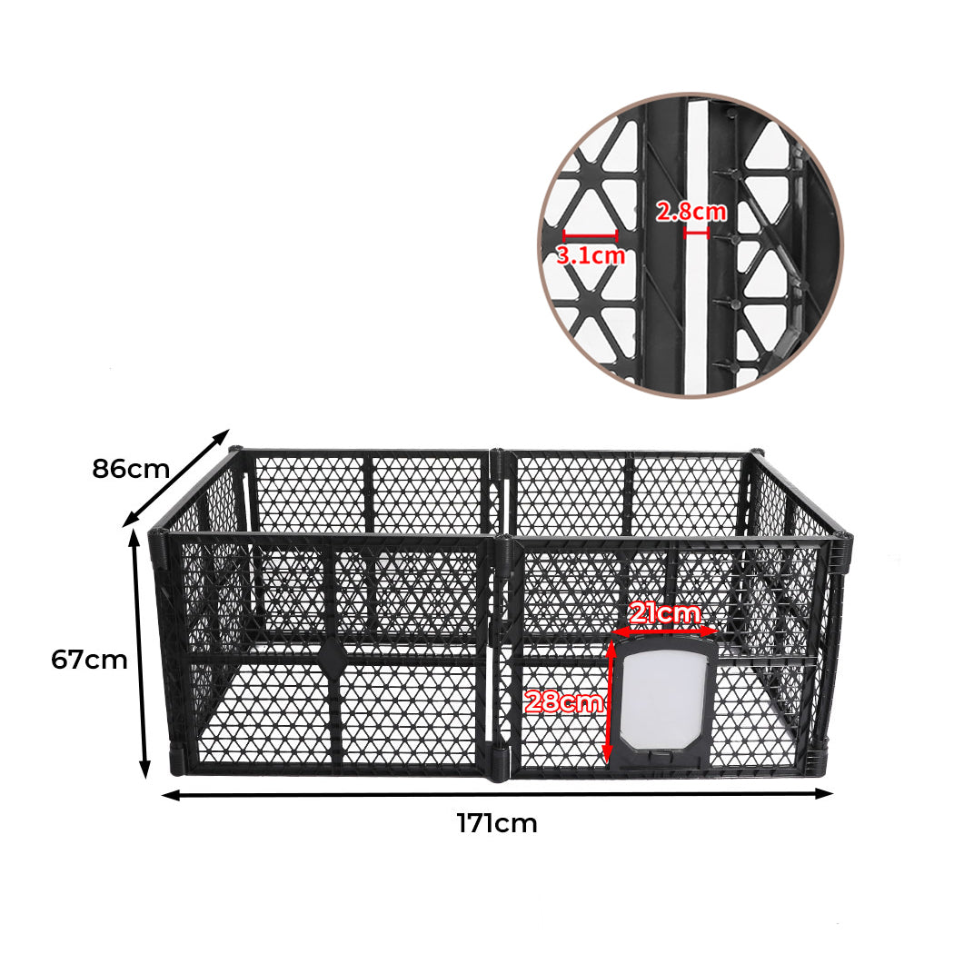 Pet Playpen Foldable Protable Dog Play Pens Plastic Garden Outdoor 6 Panels