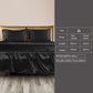 Queen Dreamz Silky Satin Sheets Fitted Flat Black