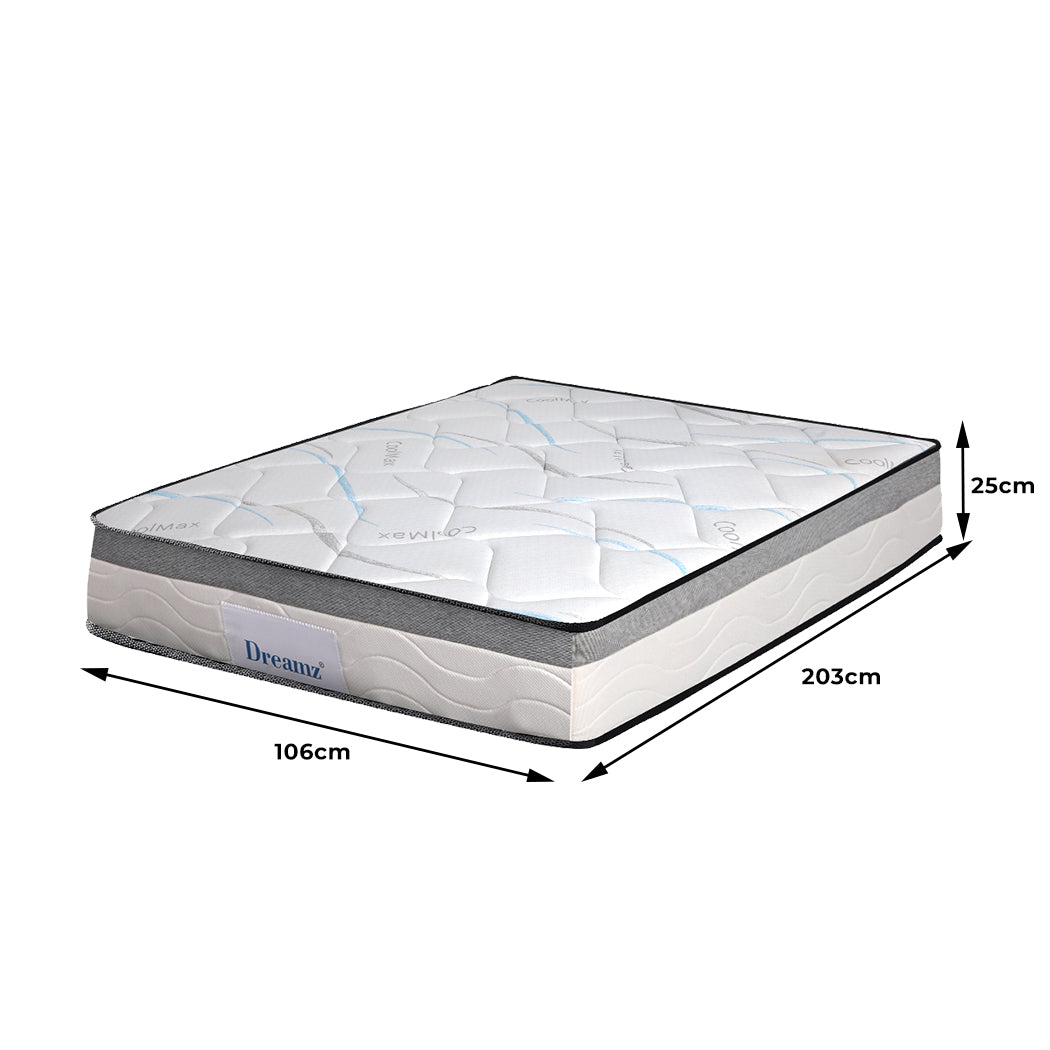 Verona 25cm Top Pocket Spring Medium Firm Premium Foam Mattress - King Single