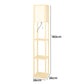 Floor Lamp LED Storage Shelf 3 Tier Wood Standing Reading Corner Light